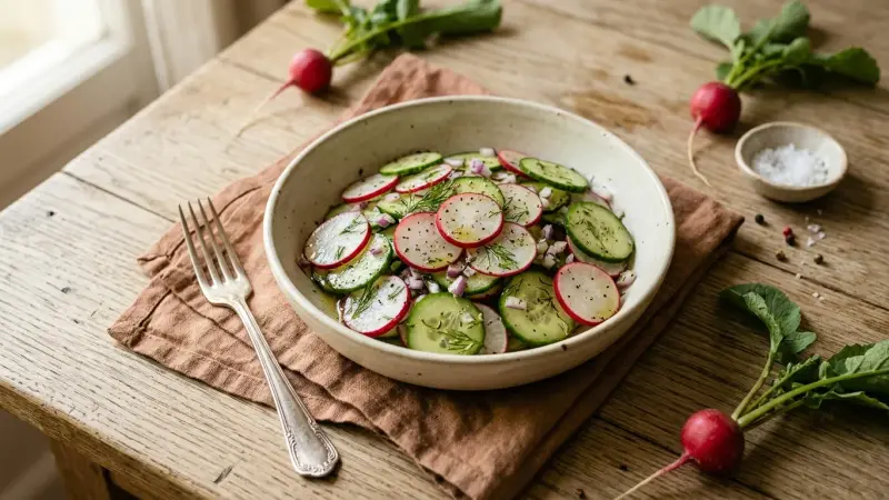 Radieschen-Gurkensalat