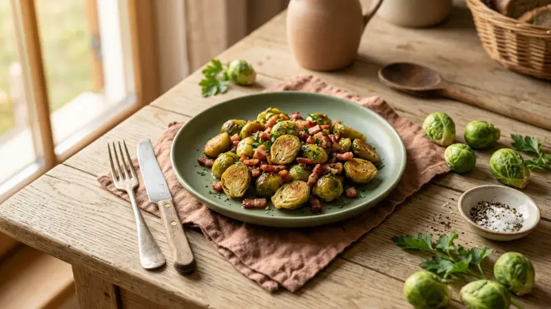 Rosenkohl in Speck