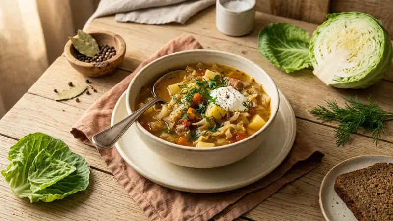 Russische Schtschi — Die traditionelle Kohlsuppe aus dem Schmortopf