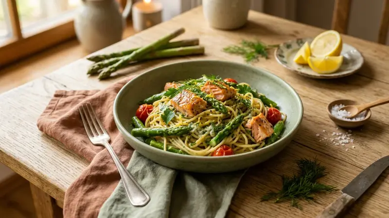 Spargel-Lachs-Pasta