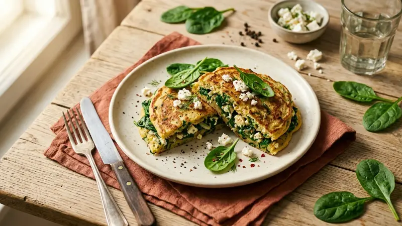 Spinat-Feta-Pfannkuchen