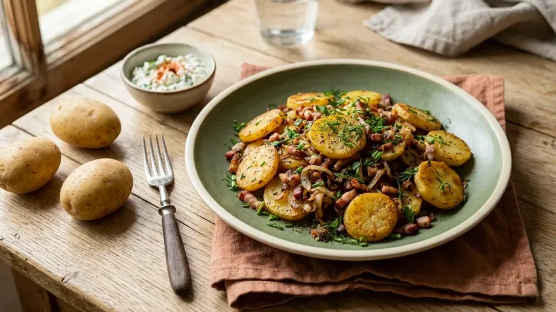 Tiroler Gröstl mit Spiegelei
