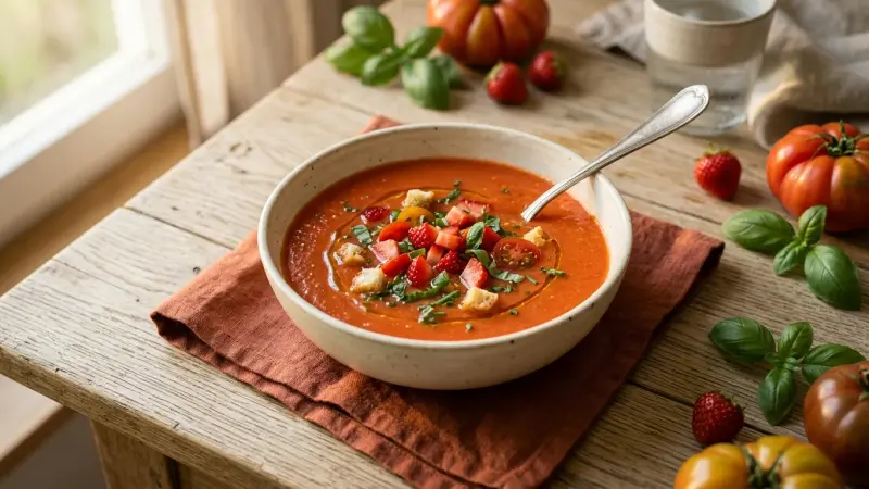 Tomaten-Erdbeer-Kaltschale