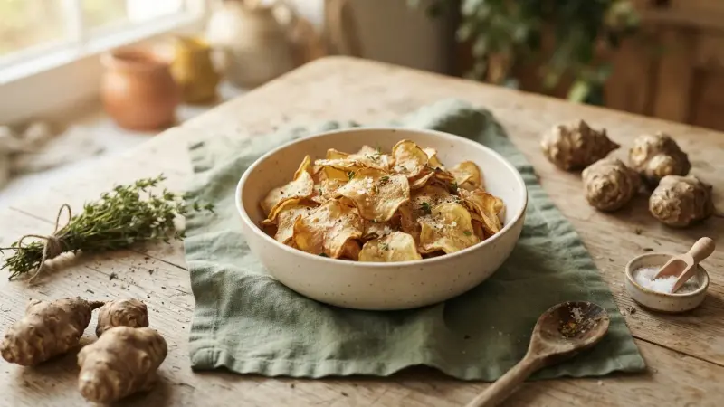 Topinambur-Chips aus dem Ofen