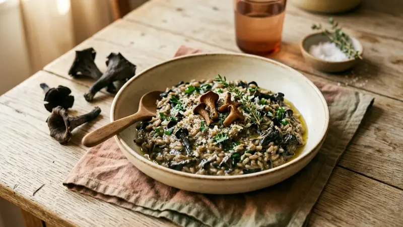 Totentrompete-Risotto