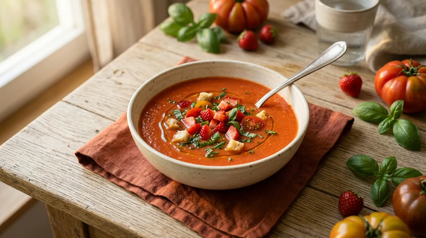 Tomaten-Erdbeer-Kaltschale