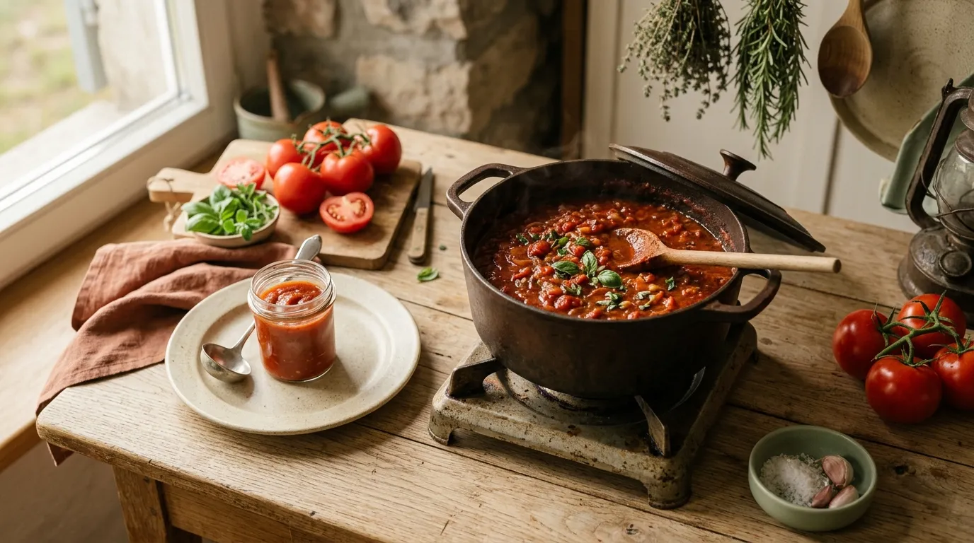 Tomatensauce einkochen