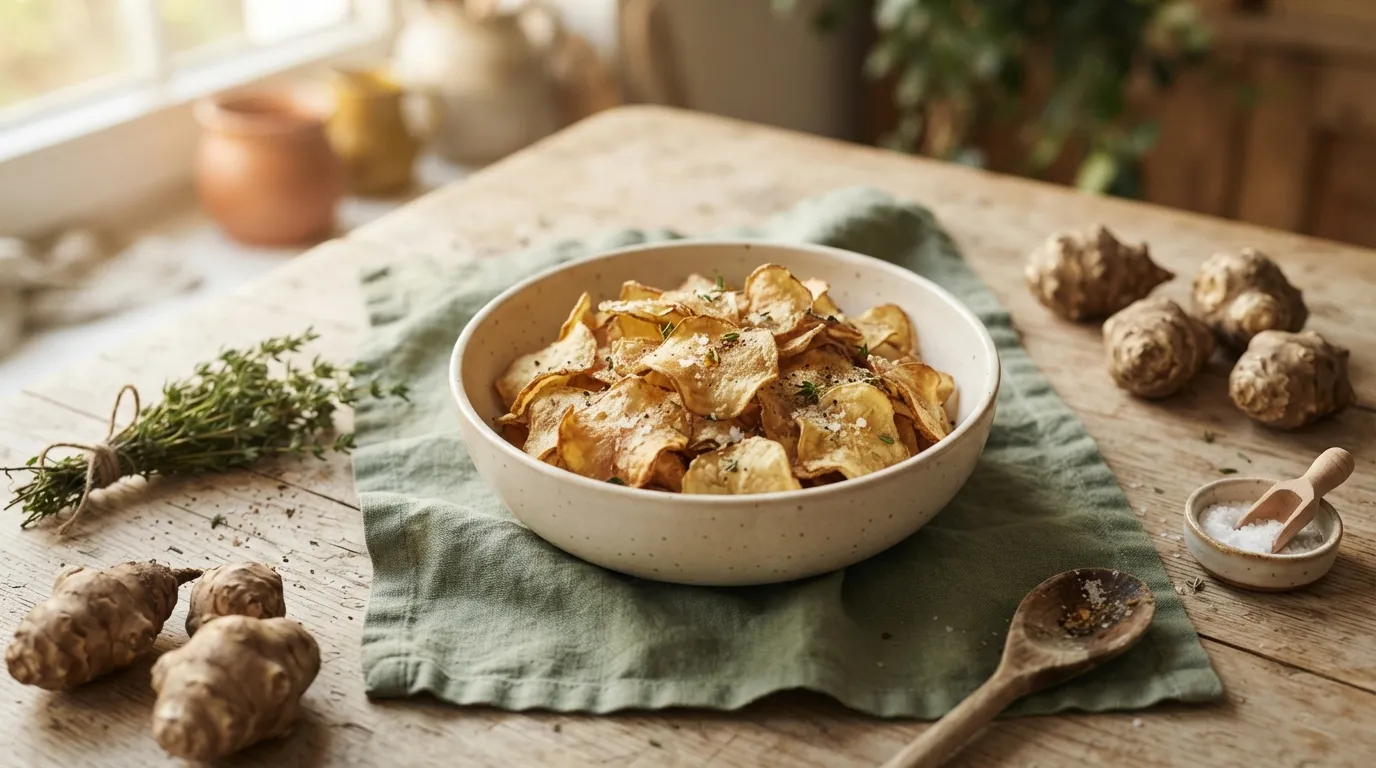 Topinambur-Chips aus dem Ofen