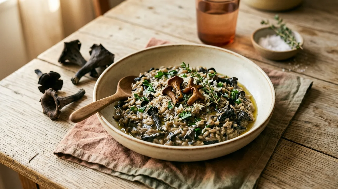 Totentrompete-Risotto