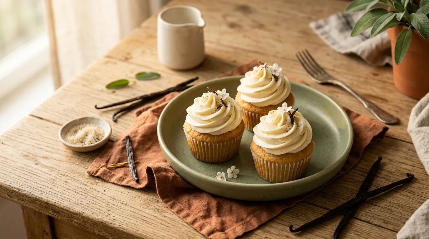 Vanille-Cupcakes mit Buttercreme-Frosting