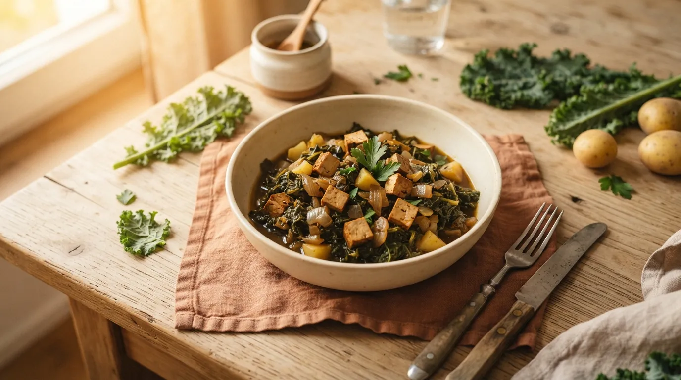 Veganer Grünkohl mit Räuchertofu