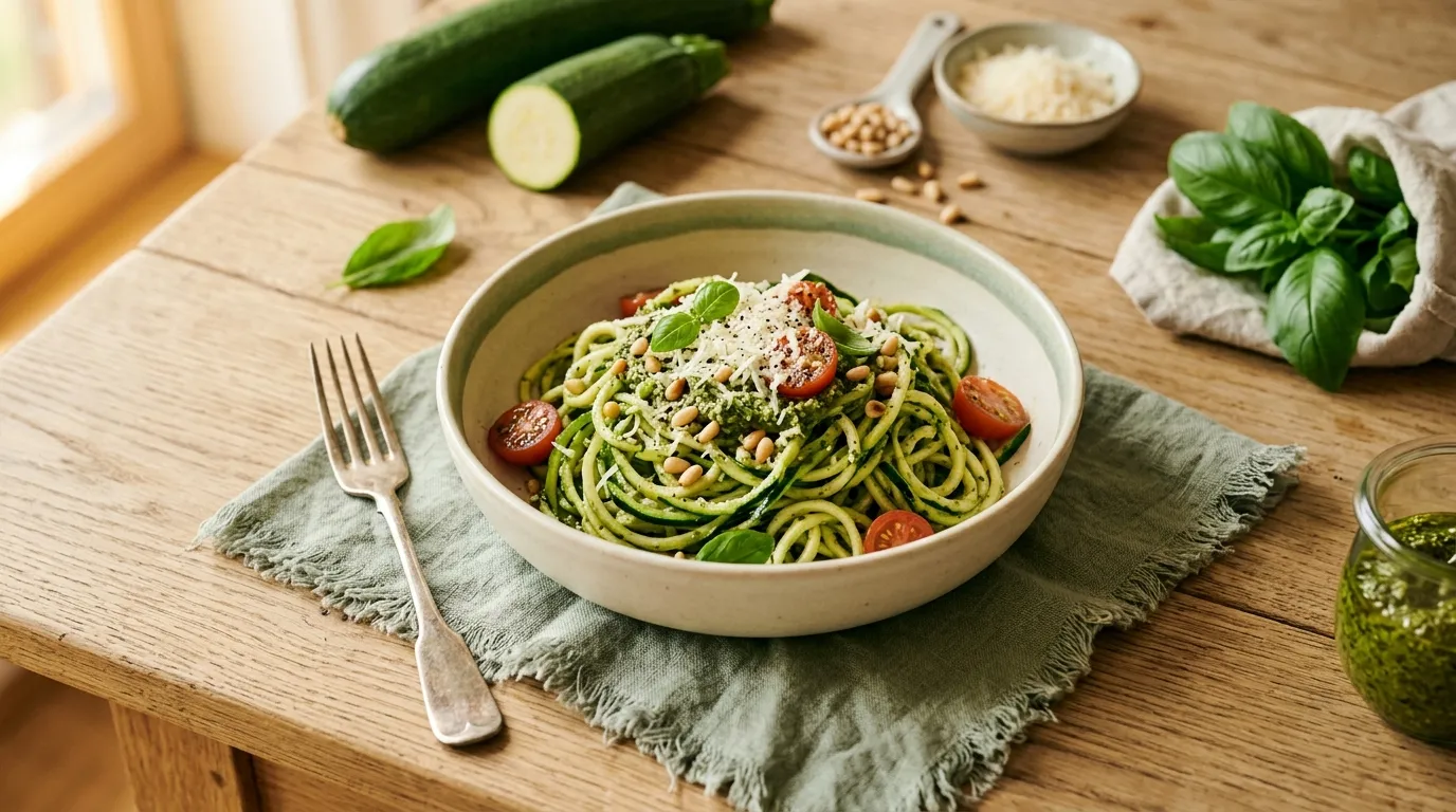 Zucchini-Nudeln mit Pesto